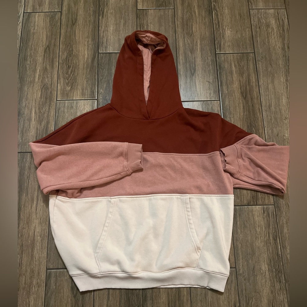 American Eagle Sweater Womens Large  Peach Beige Oversized Hoodie Sweatshirt